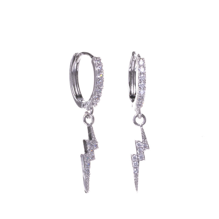 Lightning pendant earrings zirconia earrings