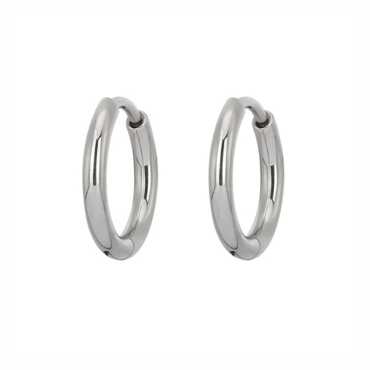 Small titanium hoop earrings, 2 mm (Titanium G23) - Ninja.fi