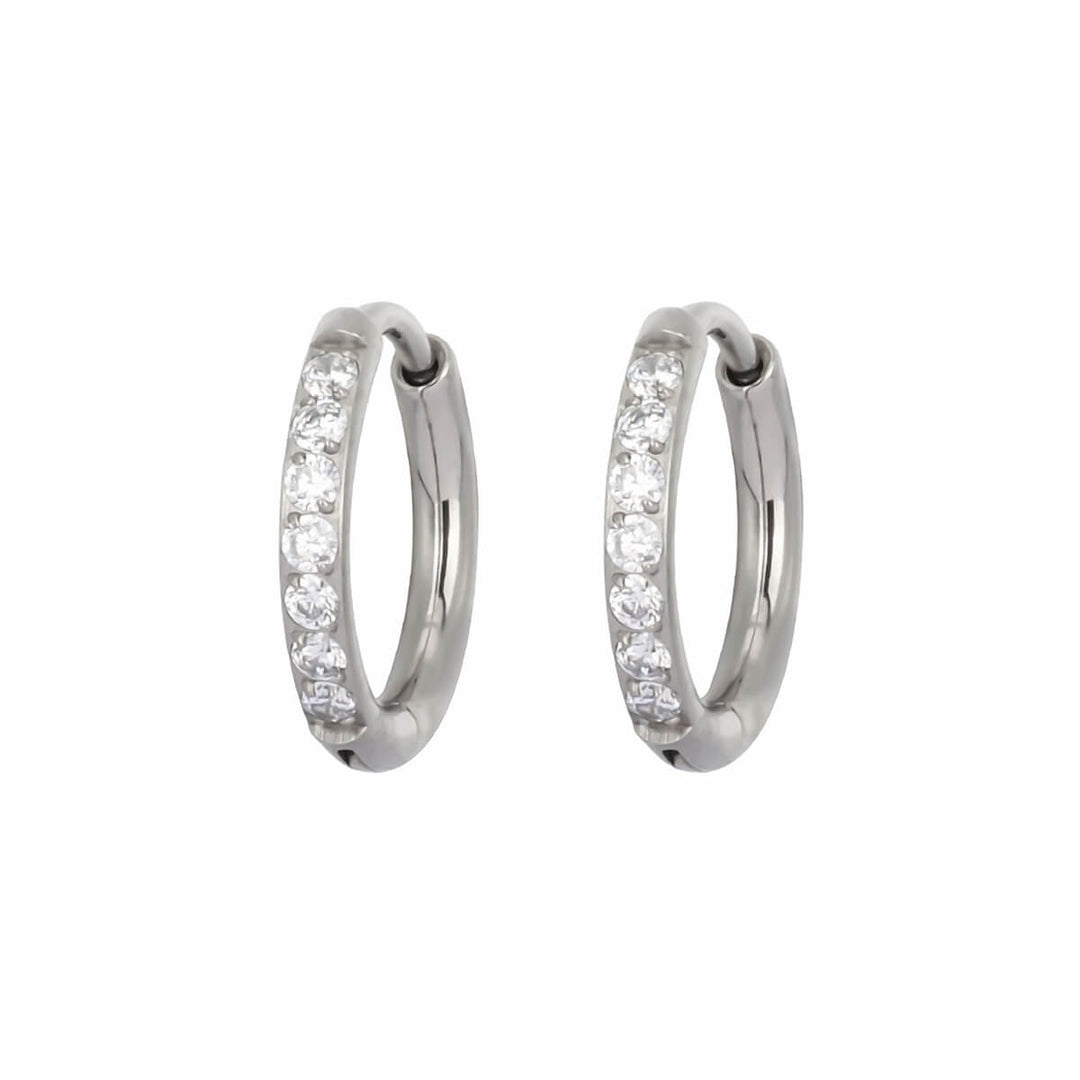 Titanium zirconia earrings 8mm (Titanium G23)