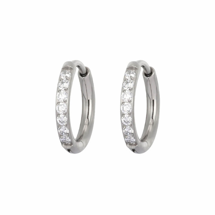 Titanium zirconia earrings 2mm (Titanium G23)