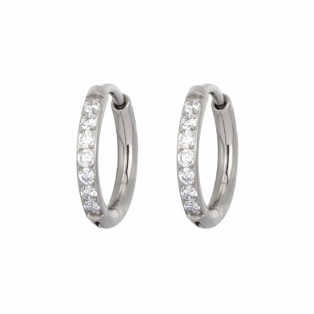 Titanium zirconia earrings 10mm (Titanium G23)