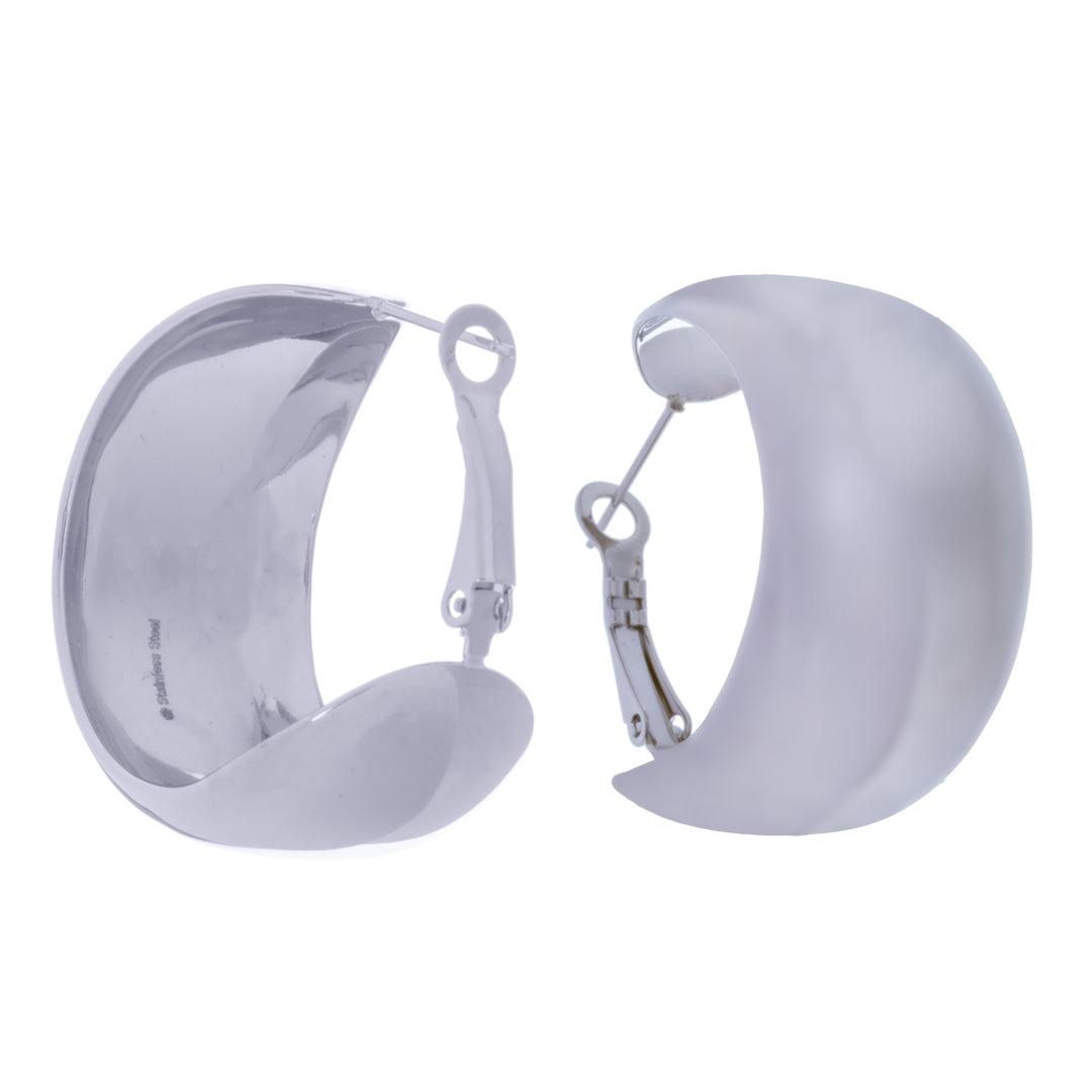 Steel wide earrings 19mm 34mm (Steel 316L)