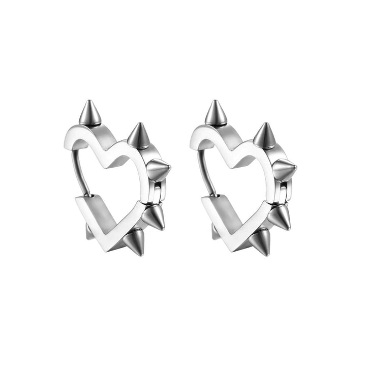 Heart shaped earring with spikes (Steel 316L)