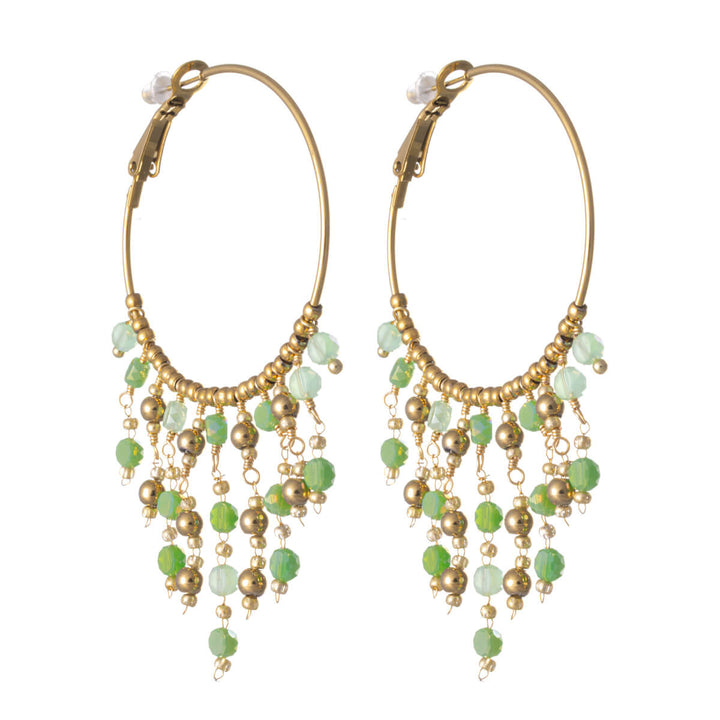 Earrings with hanging pearl decorations