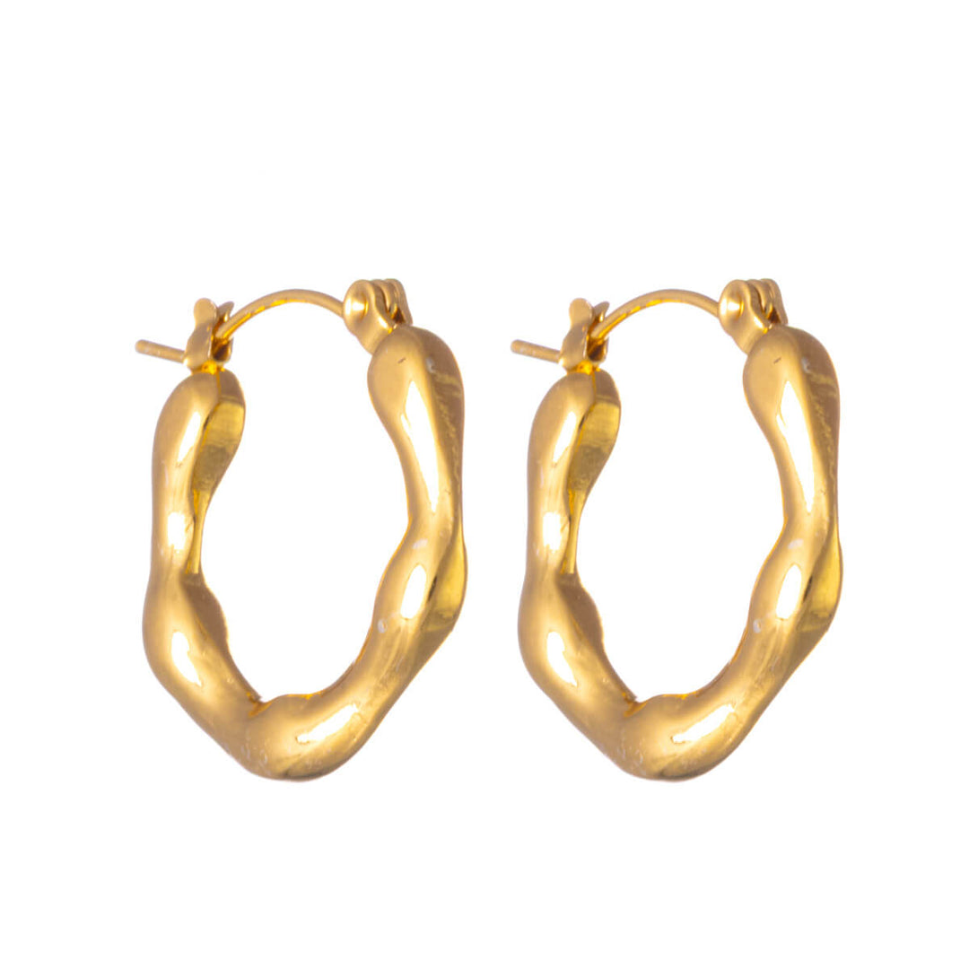 Vågiga örhängen i stål (Stål 316L)