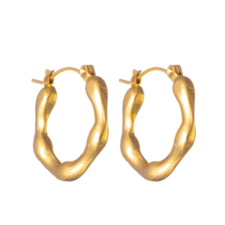 Vågiga örhängen i stål (Stål 316L)