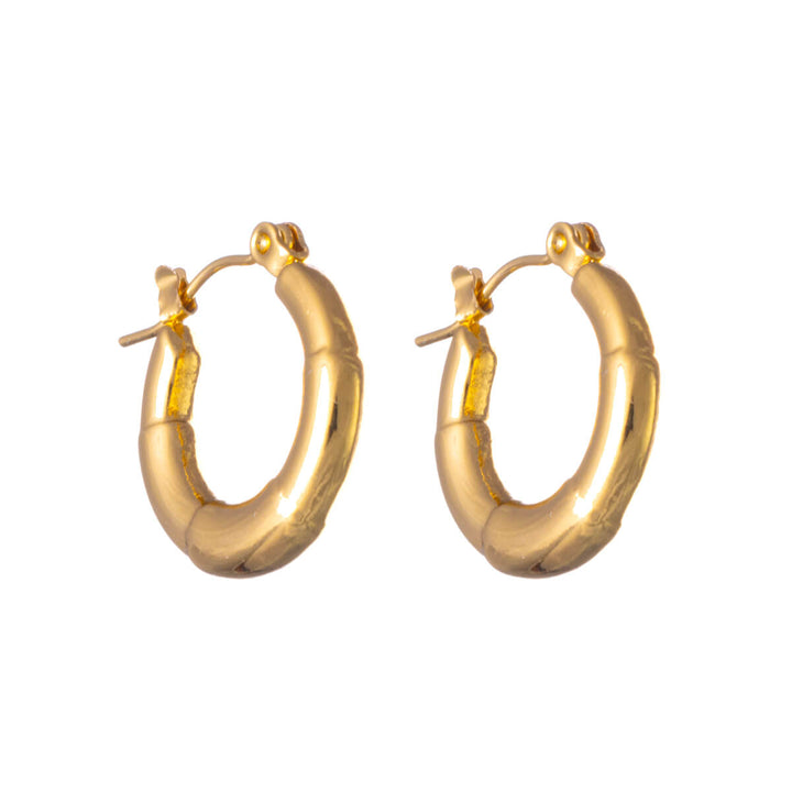 Strukturerade runda örhängen i stål (Stål 316L)