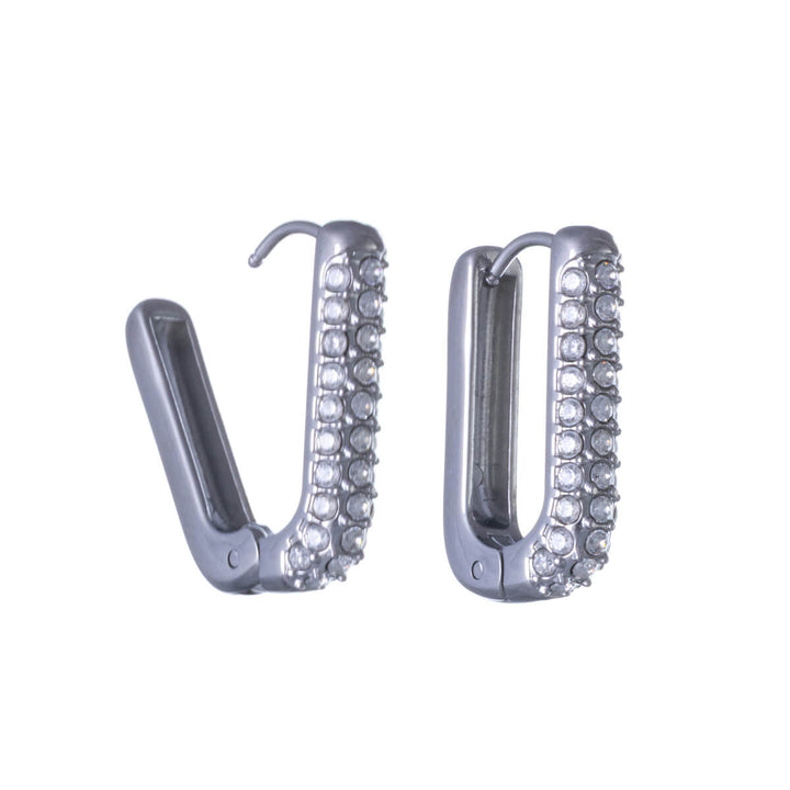 Fyrkantiga örhängen i sten (Stål 316L)