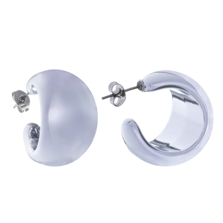 Mirroring plastic earrings (Steel 316L)