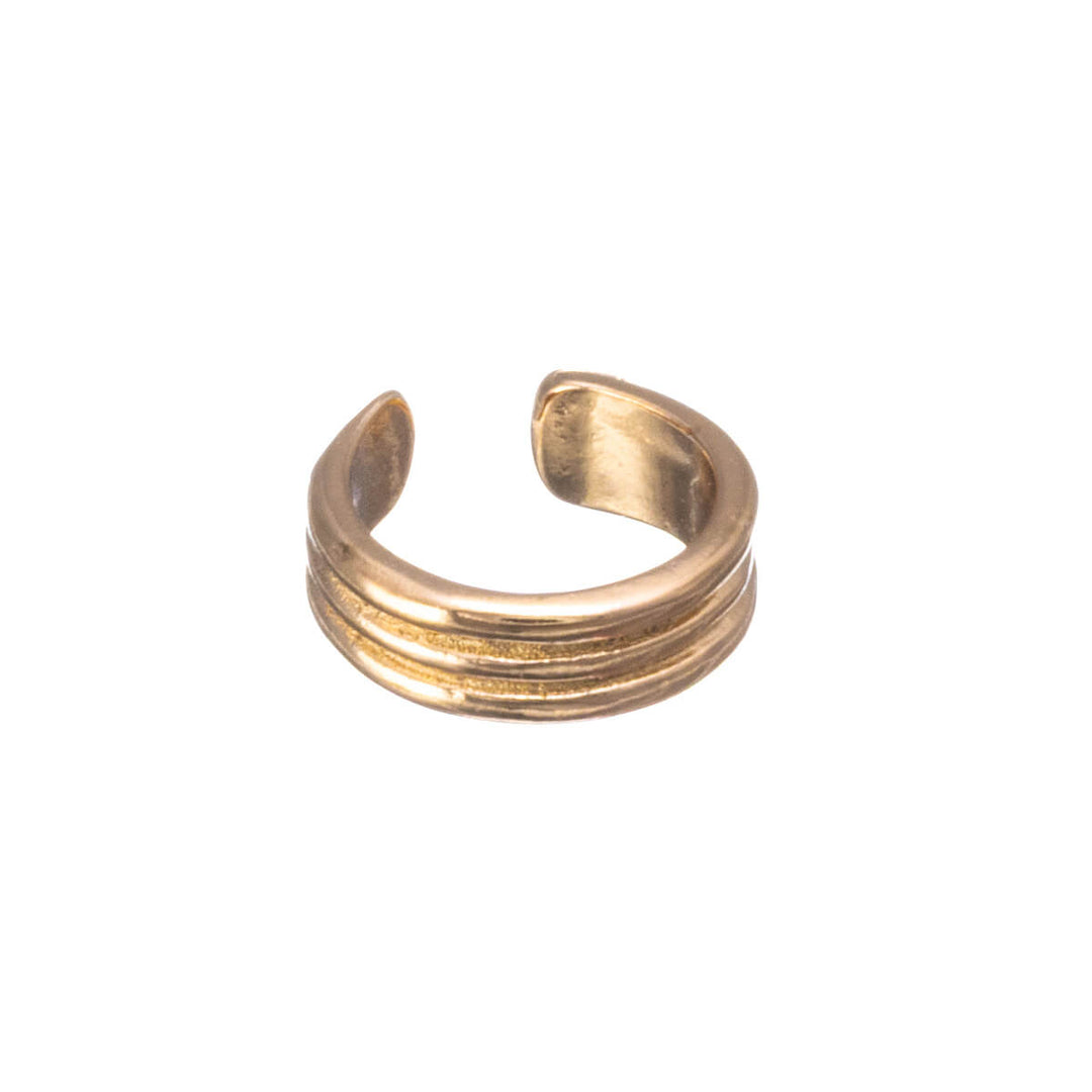 Three rows of solid cartilage ear cuff 2pcs