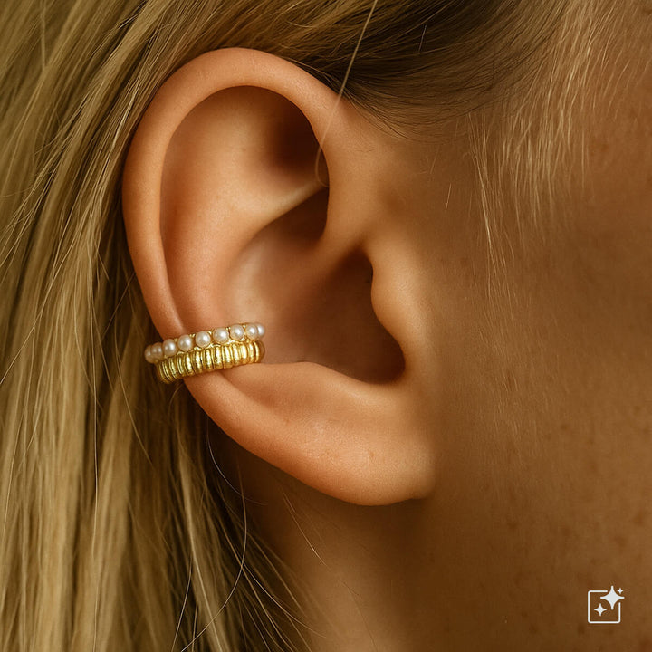 Rustik öronmanschett med pärlor