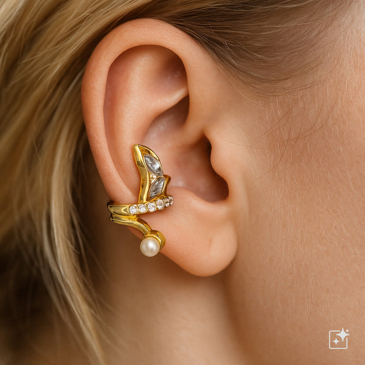 Vridande dekorerad rustik öronmanschett