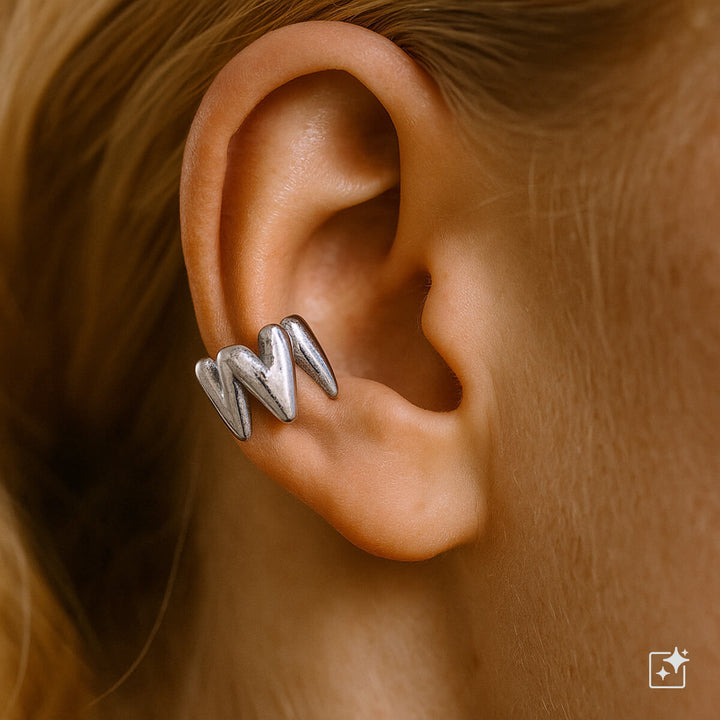 Heart-shaped rustic ear cuff