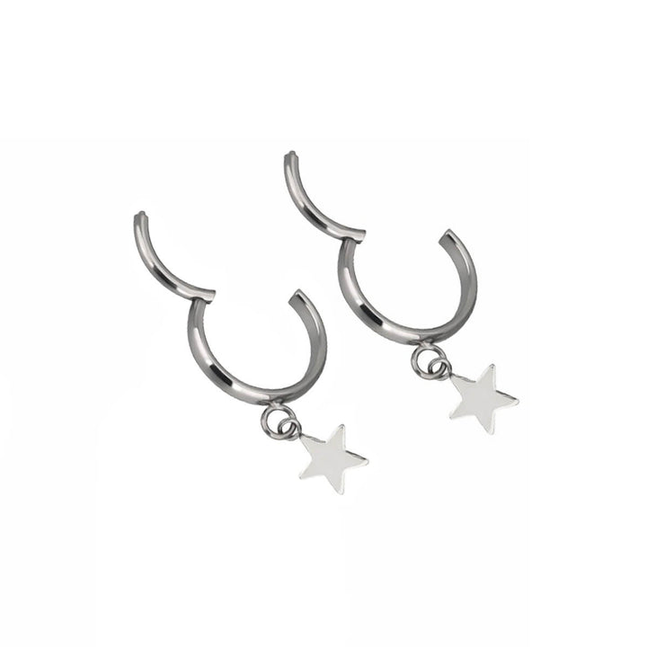 Titanium earrings with star pendant (Titanium G23)