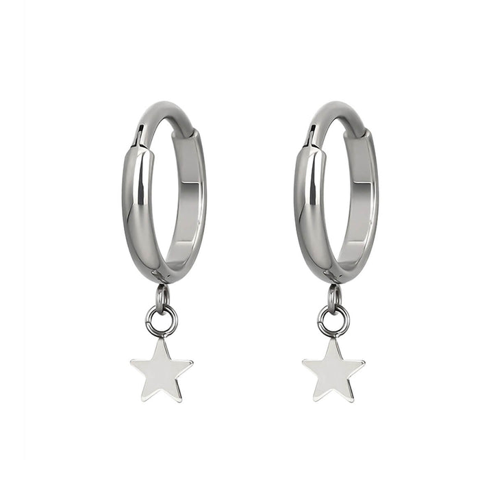 Titanium earrings with star pendant (Titanium G23)
