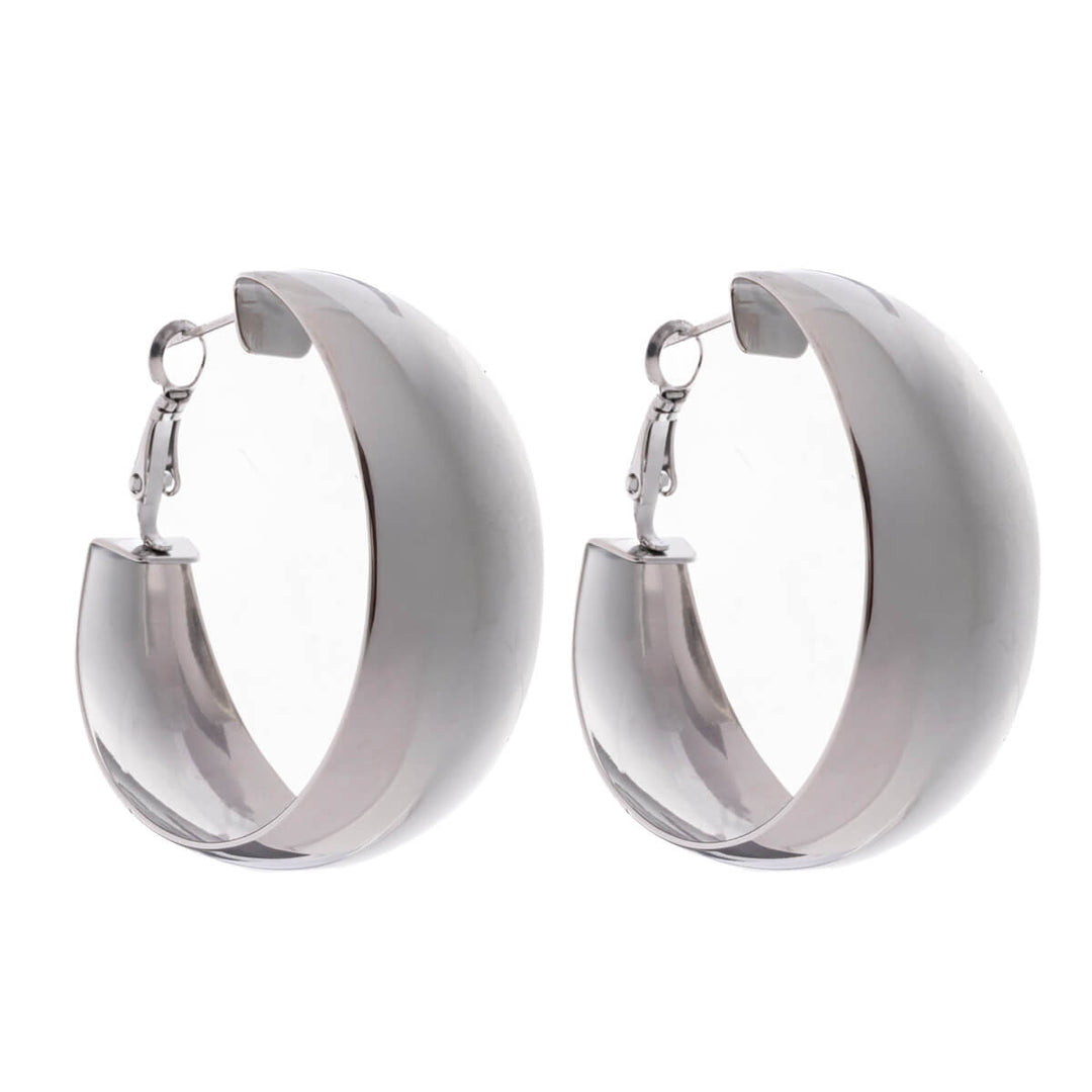 Steel wide earrings 4cm (Steel 316L)