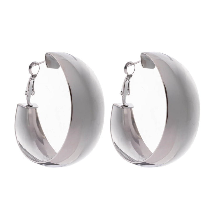 Steel wide earrings 4cm (Steel 316L)
