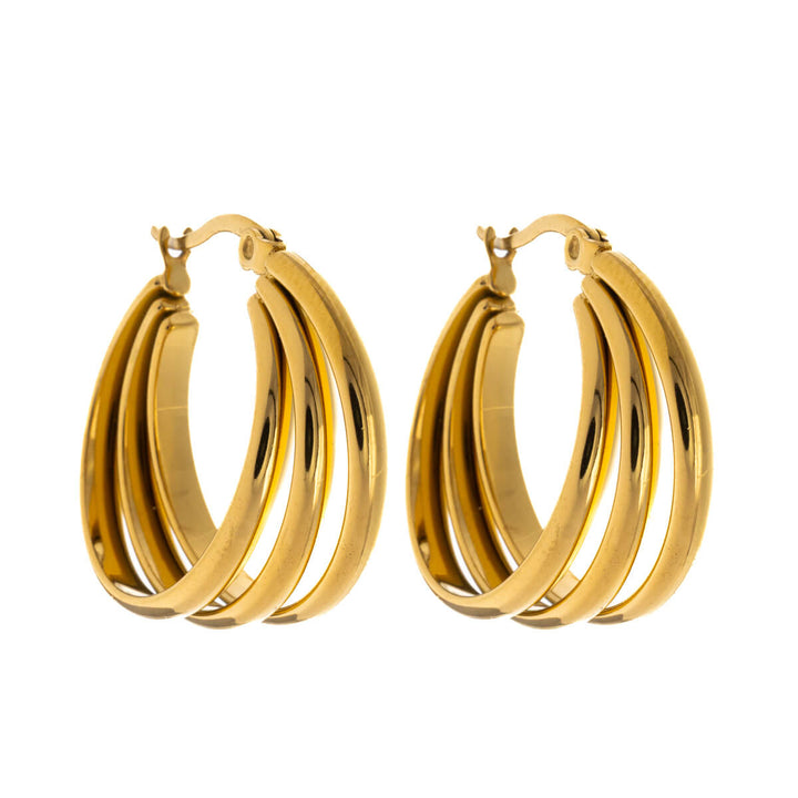 Örhängen med tre rader 2,7cm (Stål 316L)