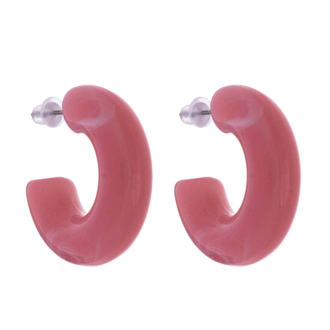 Marble-patterned plastic earrings (316L steel)