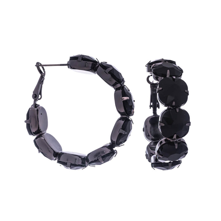 Black stone earrings