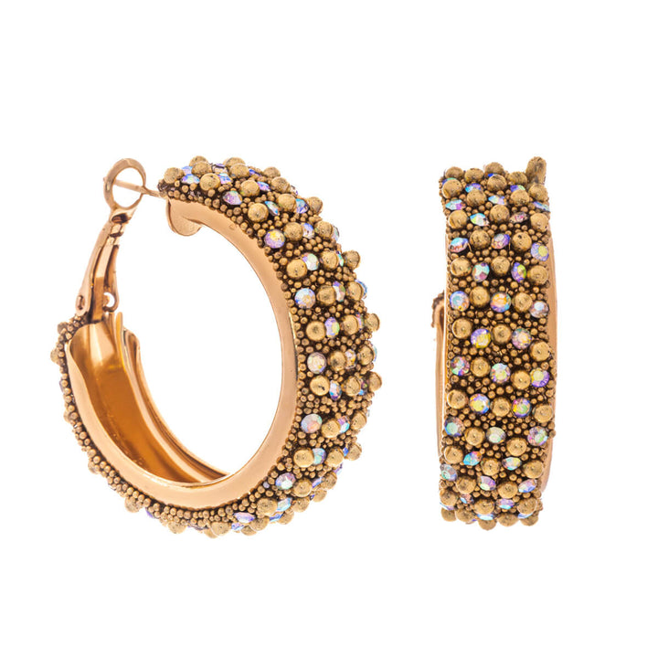 Breda glittrande örhängen