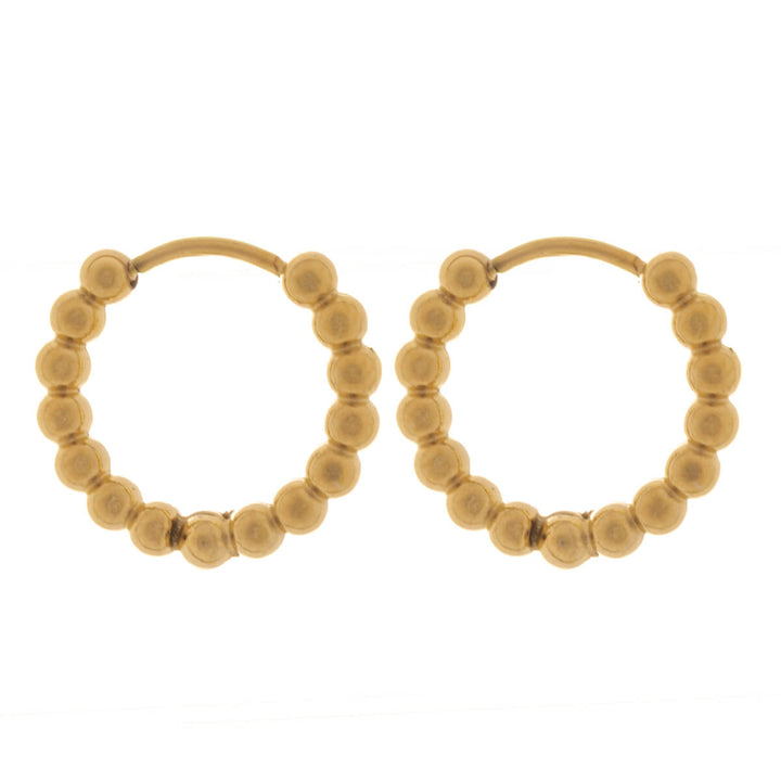 Små örhängen med pärlor i stål, 10 mm (stål 316L)