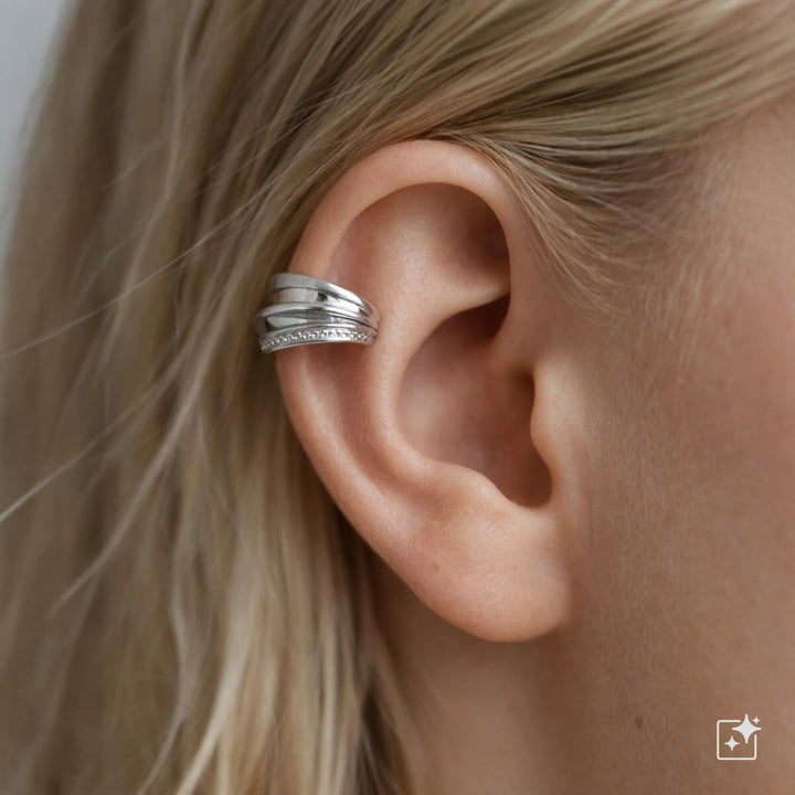 Wide zirconia cartilage ear cuff