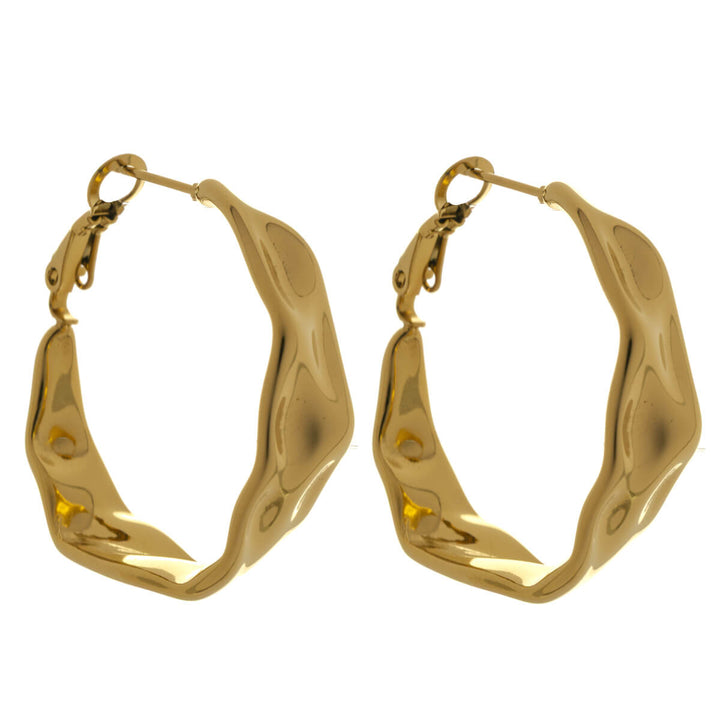 Vinklade breda örhängen 3 cm (kirurgiskt stål)