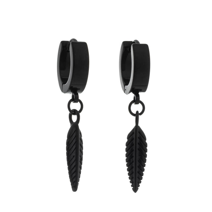 Earring with feather pendant – surgical steel (316L)