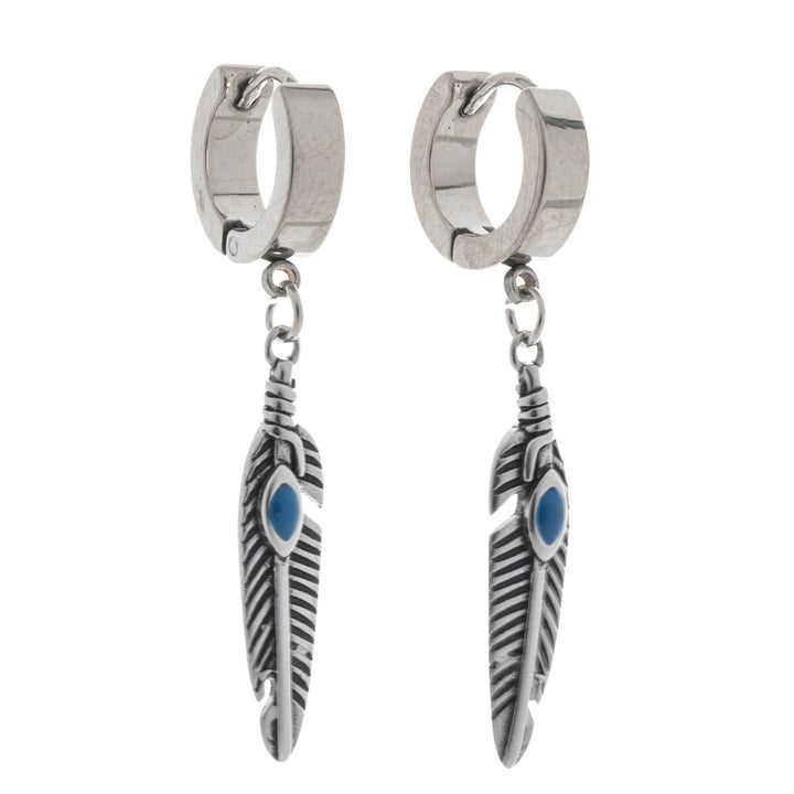 Clip-on earrings with blue detail – surgical steel (316L)