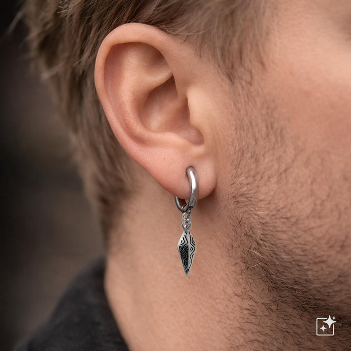 Geometric pendant in ear rings – surgical steel (316L)