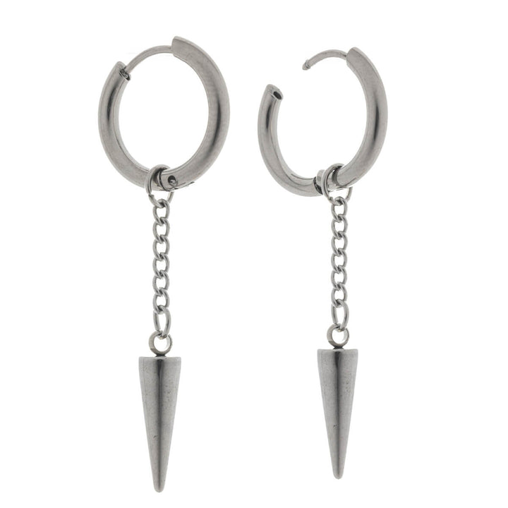 Chain spike earrings – surgical steel (316L)