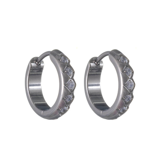 Titaani Zirkonia Korvarenkaat 10 mm – G23 – hopea