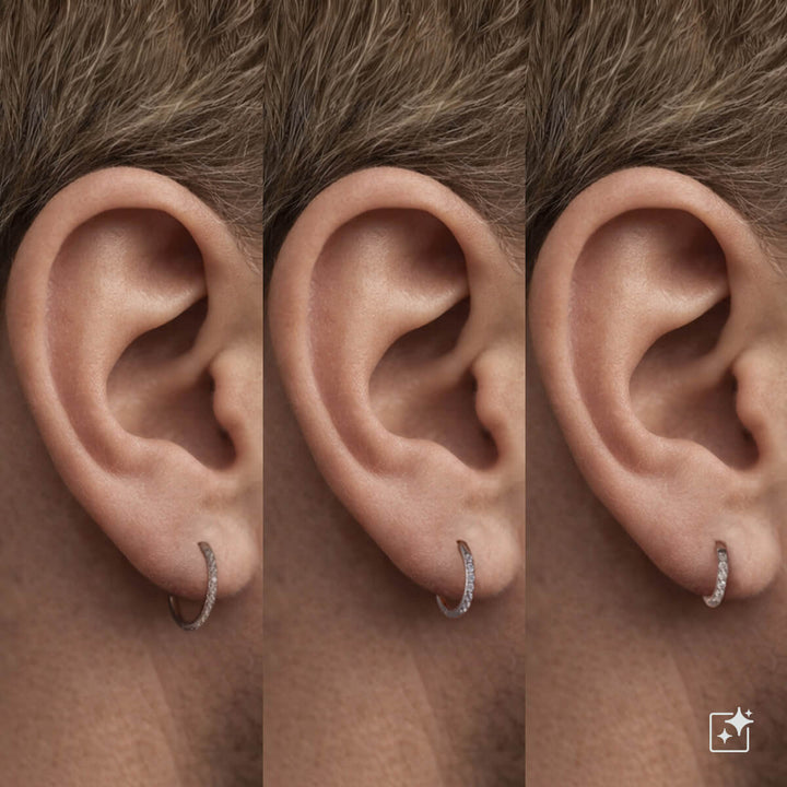 Titanium Zirconia Ear Rings – Pavé (G23)