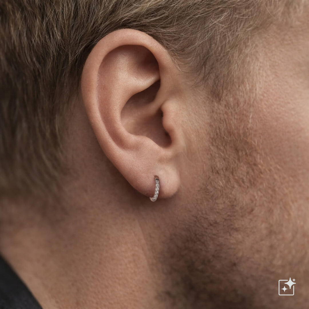 Titanium Zirconia Ear Rings – Pavé (G23)