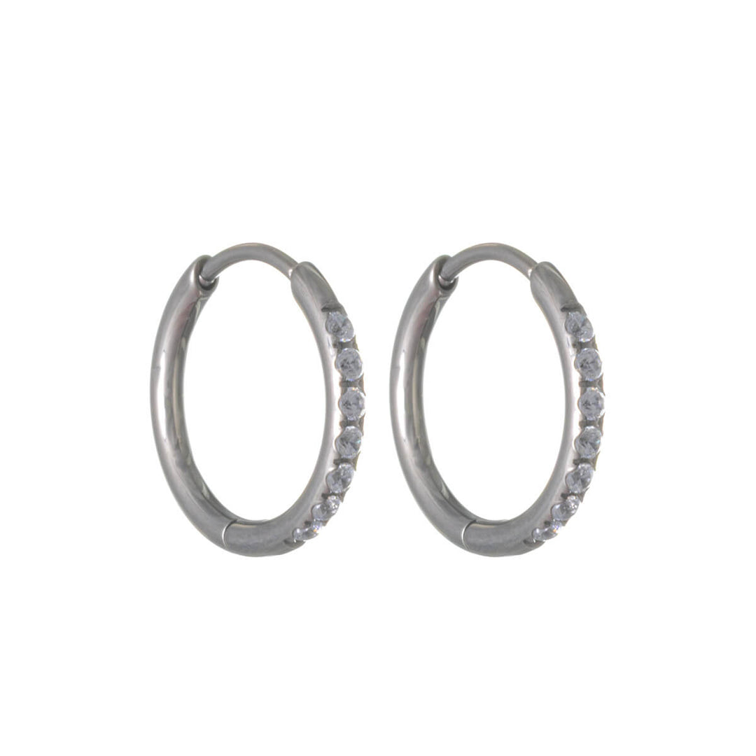Titanium Zirconia Ear Rings – Pavé (G23)