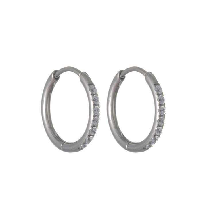 Titanium Zirconia Ear Rings – Pavé (G23)