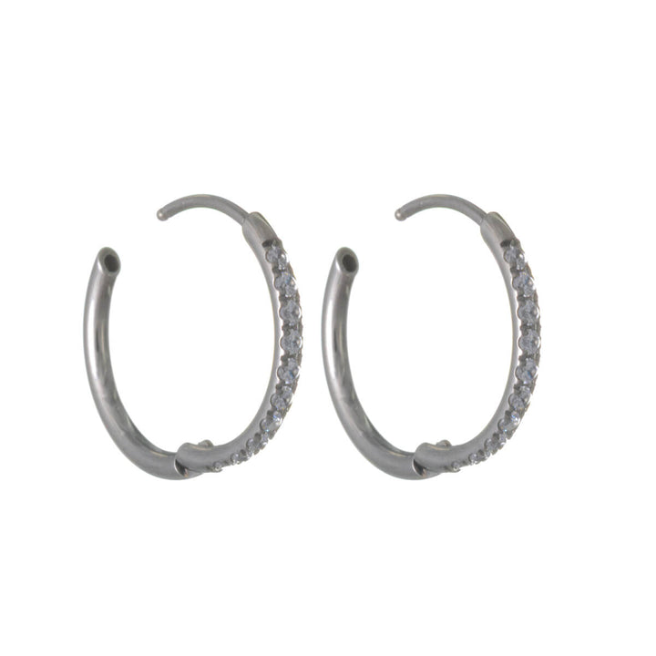 Titanium Zirconia Ear Rings – Pavé (G23)