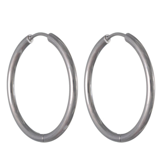 Titaani Korvarenkaat 2 cm – G23 – hopea