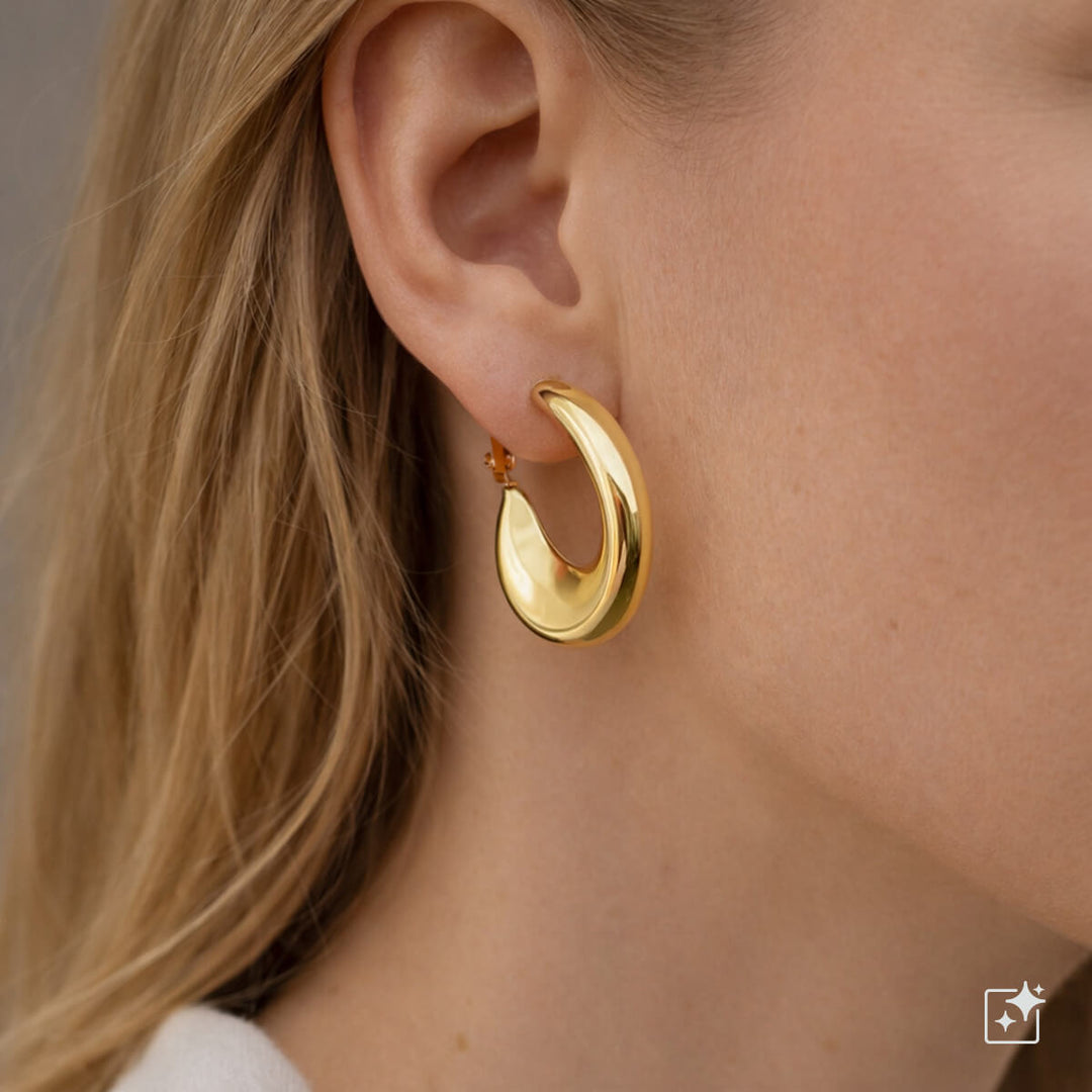 Tjocka örringar – vågformad design (kirurgiskt stål 316L)