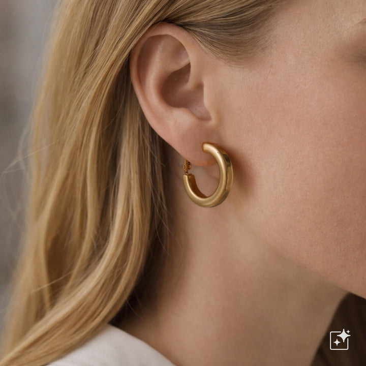 Kantiga örhängen – fyrkantigt rör 3 cm (kirurgiskt stål 316L)