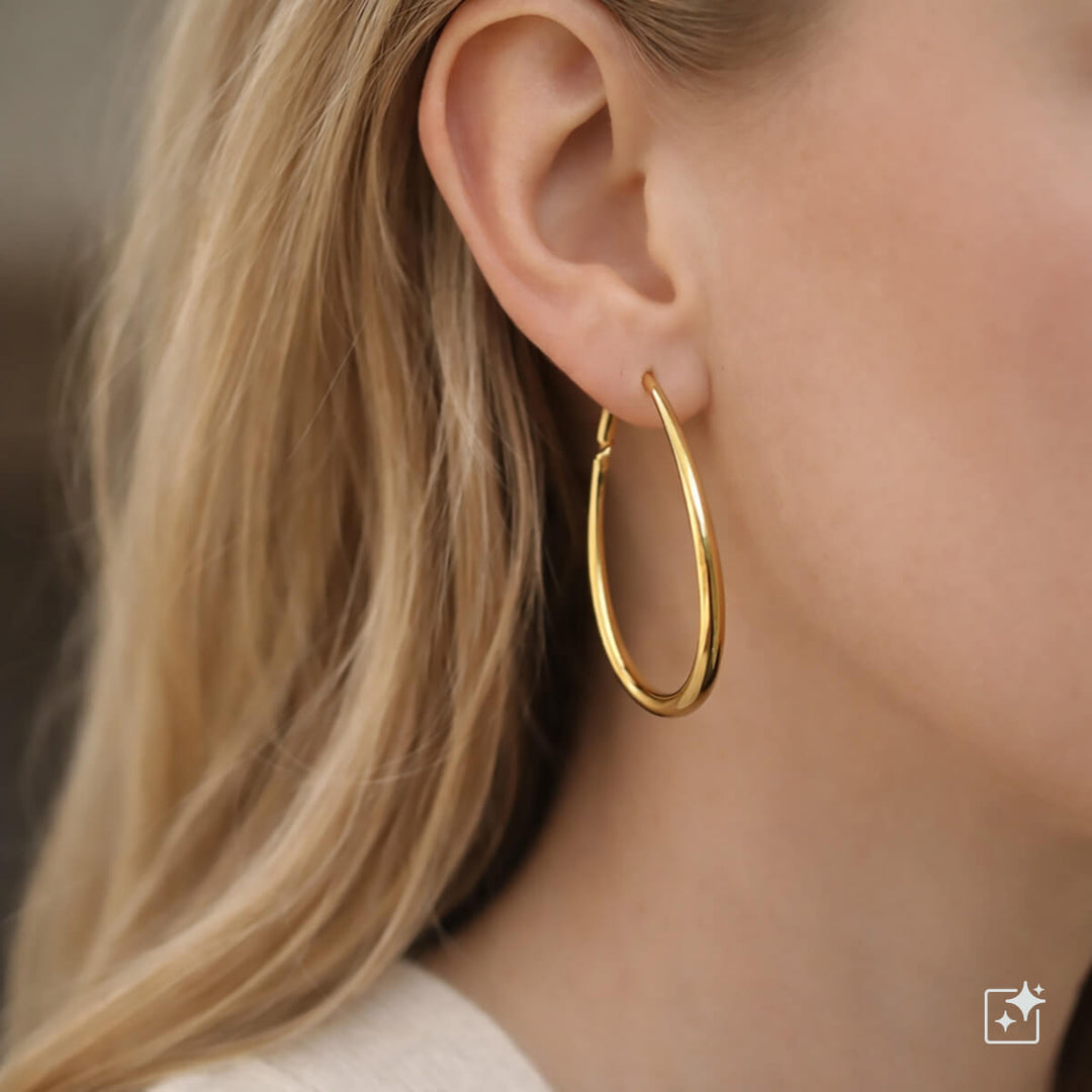 Droppformade örringar – elegant design, 4 cm (kirurgiskt stål 316L)