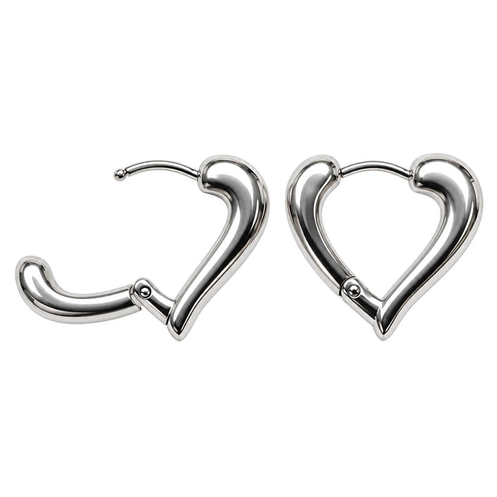 Heart-shaped earrings, 2 cm (surgical steel)