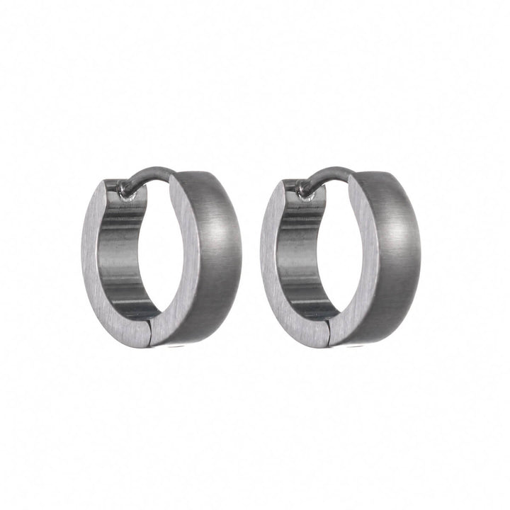 Titanium Earrings 10 mm – Curved, Brushed G23