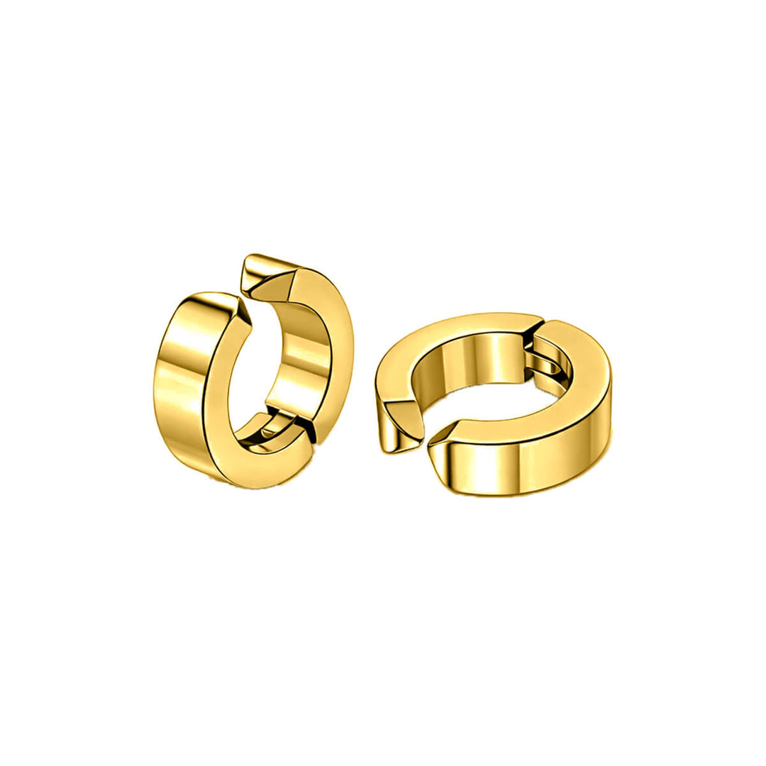 Men's 4 mm gold-plated clip-on earring made of surgical steel (no piercing required)