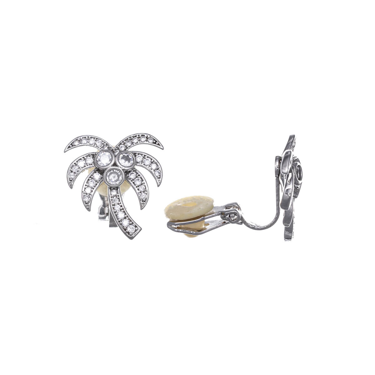 Zirconia embellished palm clip earrings
