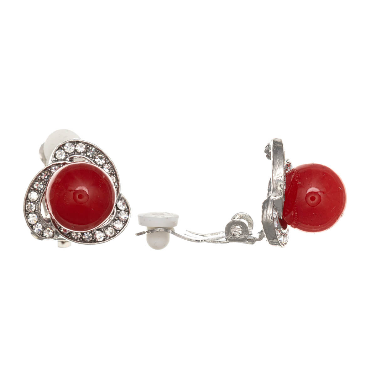 Sparkling pearl clip earrings