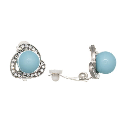 Sparkling pearl clip earrings