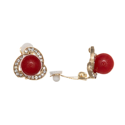 Sparkling golden pearl clip-on earrings