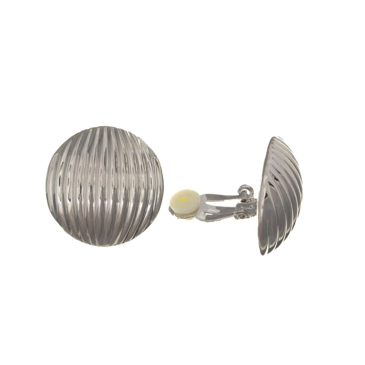 Round flats Clip-on earrings striped surface